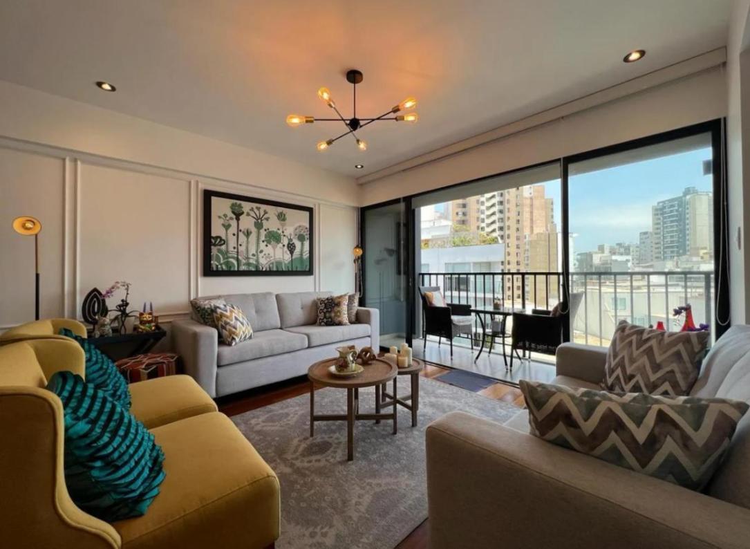 Exclusivo Y Moderno Depa En Miraflores Vista Al Mar Y A La Ciudad Amoblado Apartments Lima Exterior foto